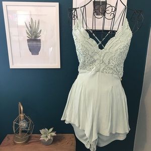 Mint short romper